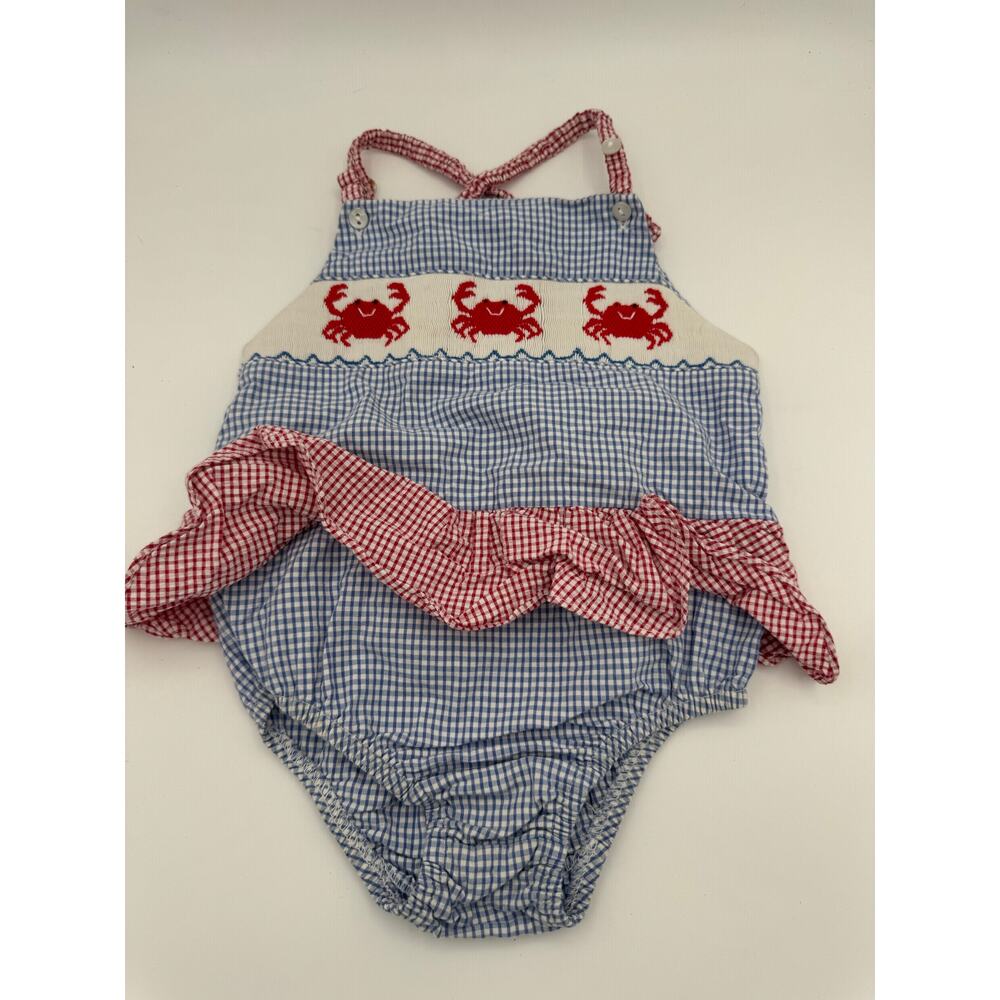 Southern Sunshine Smocked Baby Girls Romper